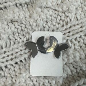 Silver butterfly fairycore statement earrings NWT